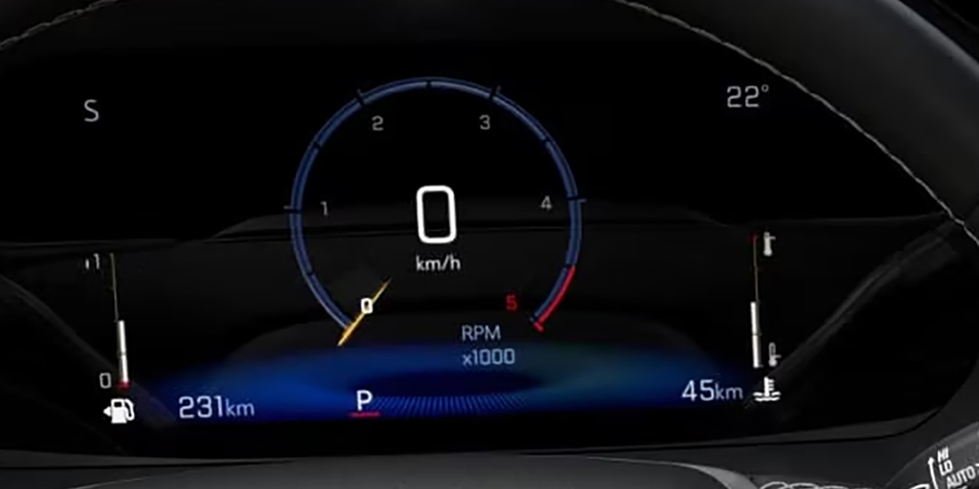 Painel digital da Picape S10 com opções de personalização